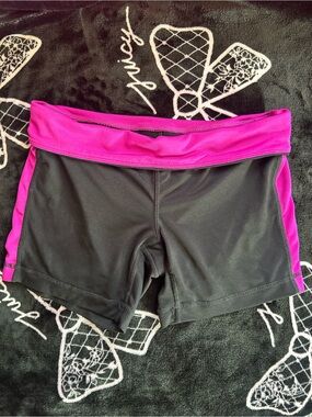 ‘Athletic Works’ Black and Magenta Athletic/Biker Shorts